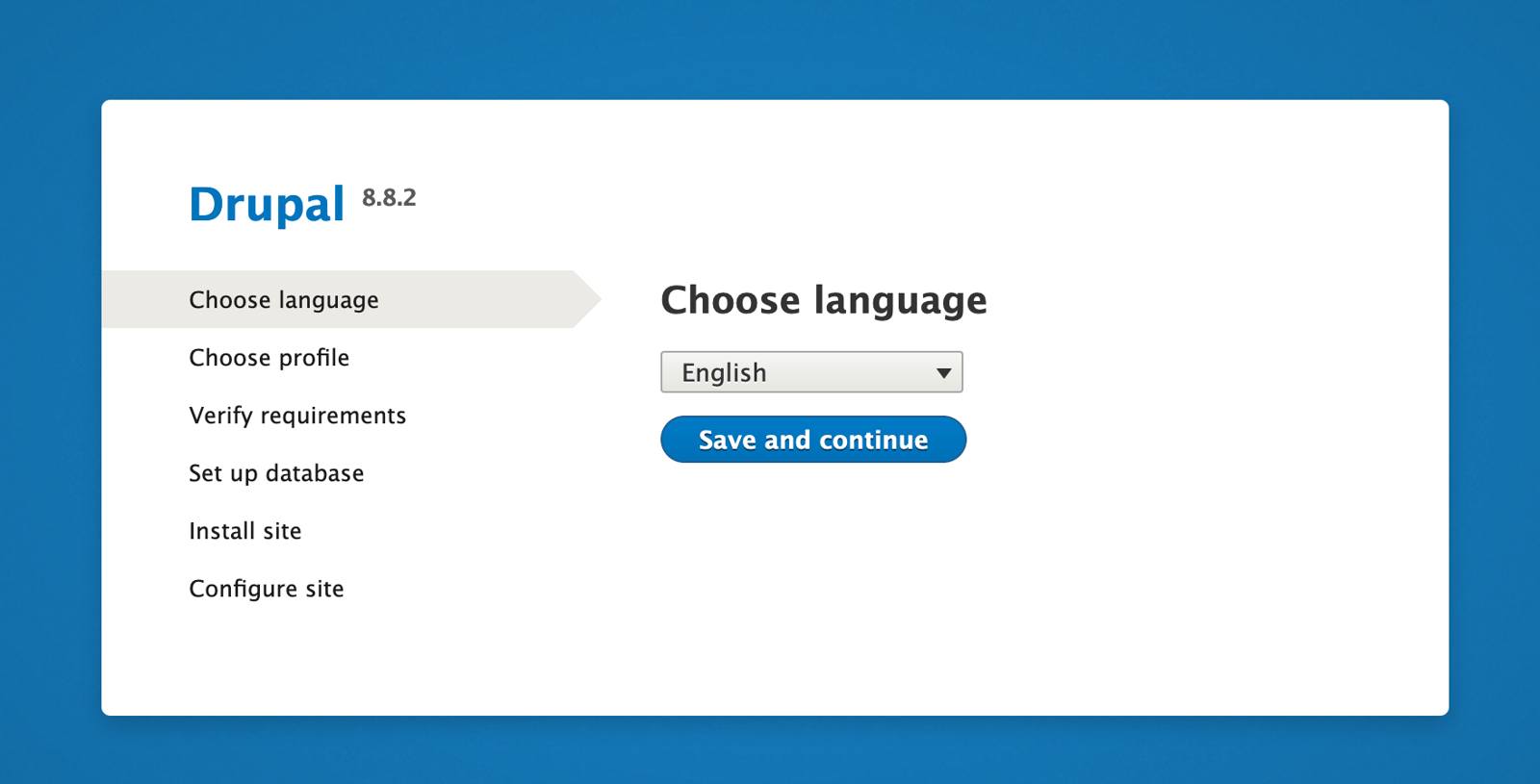 Drupal 8 choose language.