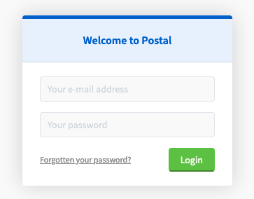 The Postal Login Page